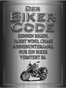 Holzschild 40x30 cm Motorrad Biker Code rennen regen wind