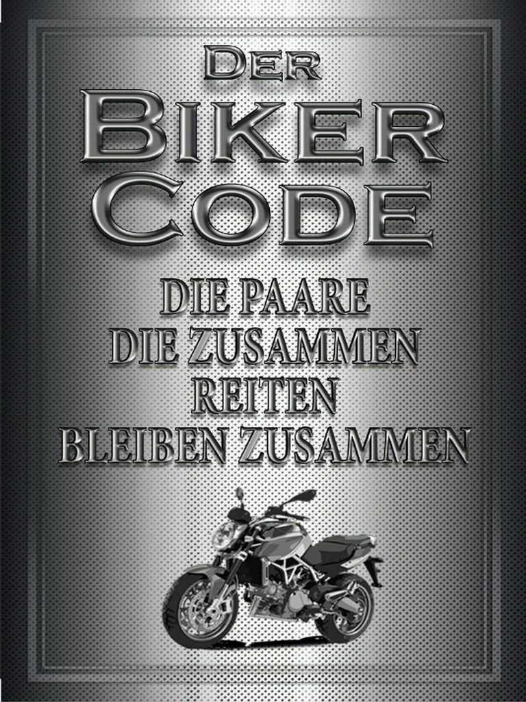 Holzschild 40x30 cm Motorrad Biker Code Paare zusammen