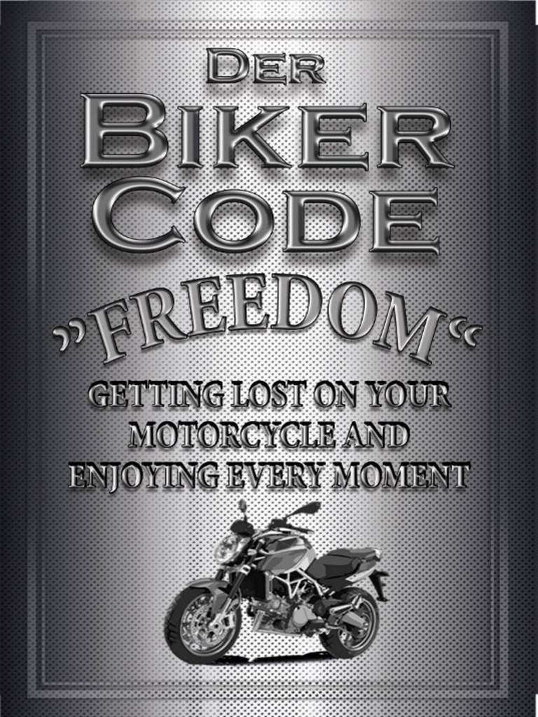 Holzschild 40x30 cm Motorrad Biker Code Freedom getting