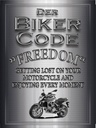 Holzschild 40x30 cm Motorrad Biker Code Freedom getting
