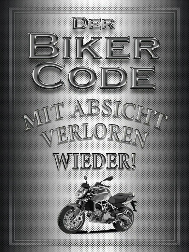 Holzschild 40x30 cm Motorrad Biker Code mit Absicht