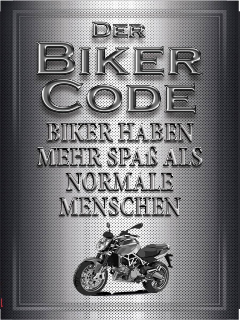 Holzschild 40x30 cm Motorrad Biker Code mehr Spaß als normale