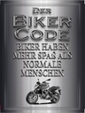 Holzschild 40x30 cm Motorrad Biker Code mehr Spaß als normale