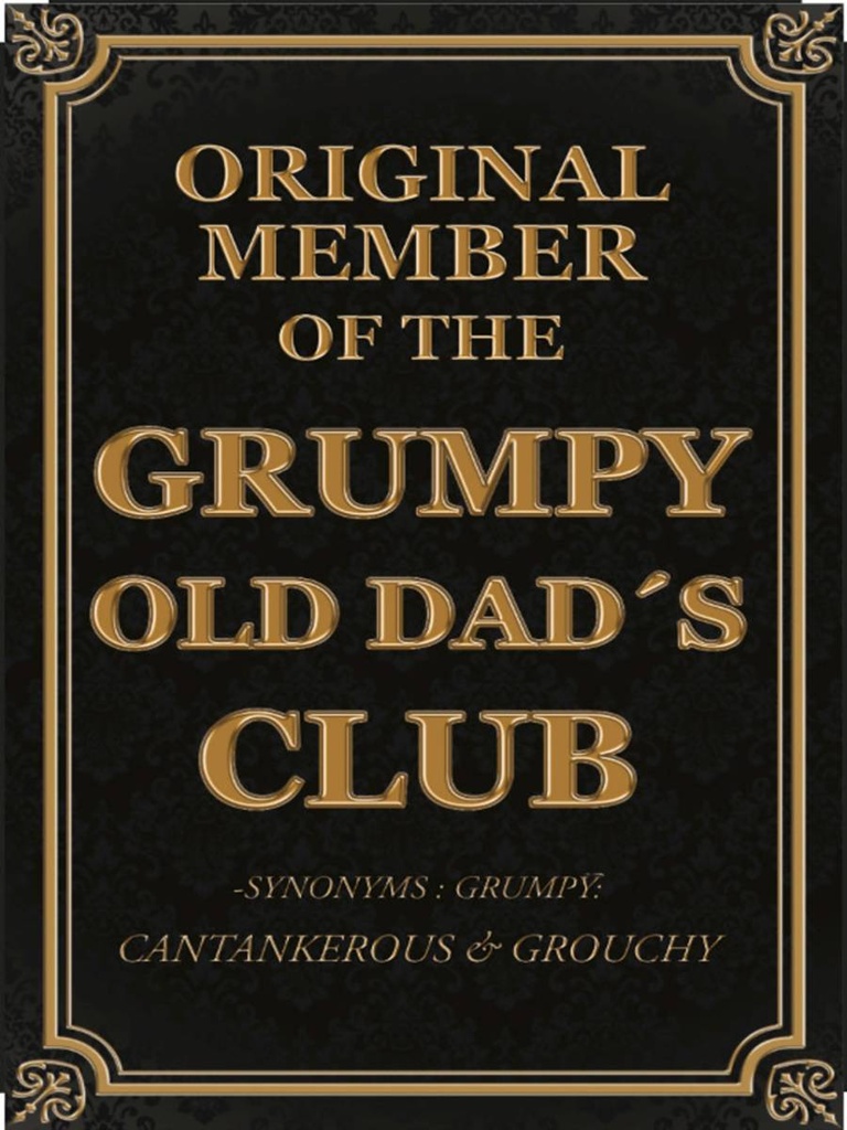 Holzschild 40x30 cm Original Grumpy old Dad´s Club