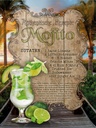 Holzschild 40x30 cm Rezept Mojito Zutaten Limette Minze