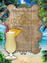 Holzschild 40x30 cm Rezept Pina Colada Zutaten Rum Ananas