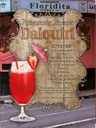 Holzschild 40x30 cm Rezept Daiquiri Zutaten Limettensaft