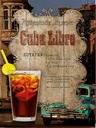 Holzschild 40x30 cm Rezept Cuba Libre Zutaten Eiswürfel