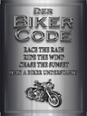 Holzschild 40x30 cm Motorrad Biker Code race the rain ride
