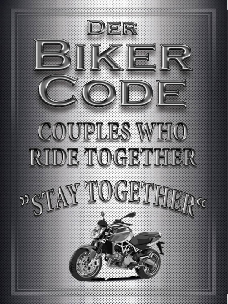 Holzschild 40x30 cm Motorrad Biker Code stay ride together