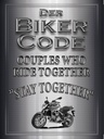 Holzschild 40x30 cm Motorrad Biker Code stay ride together
