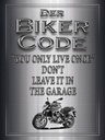 Holzschild 40x30 cm Motorrad Biker Code you only live once
