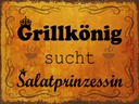 Holzschild 30x40 cm Grillkönig Salatprinzessin