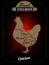 Holzschild 40x30 cm Fleisch Fowl exklusive chicken