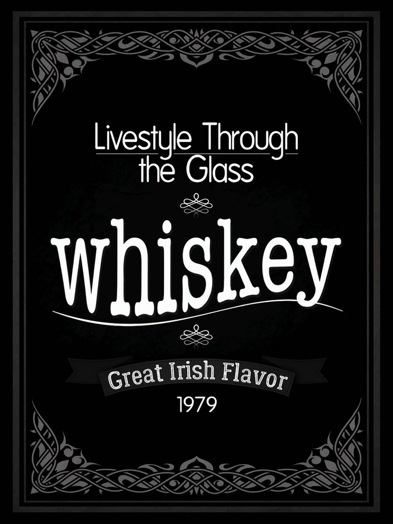 Holzschild 40x30 cm Alkohol Whiskey livestyle trough