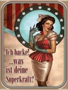 Holzschild 40x30 cm Pinup ich backe was deine Superkraft