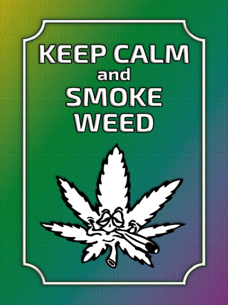 Holzschild 40x30 cm keep calm and smoke weed
