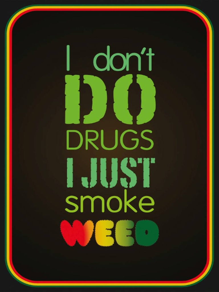 Holzschild 40x30 cm Cannabis don´t drugs just smoke weed