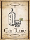 Holzschild 40x30 cm Alkohol 1761 Gin tonic Retro