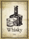 Holzschild 40x30 cm Alkohol 1866 Whisky Retro