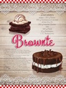 Holzschild 40x30 cm Rezept Brownie Zutaten 250g Butter