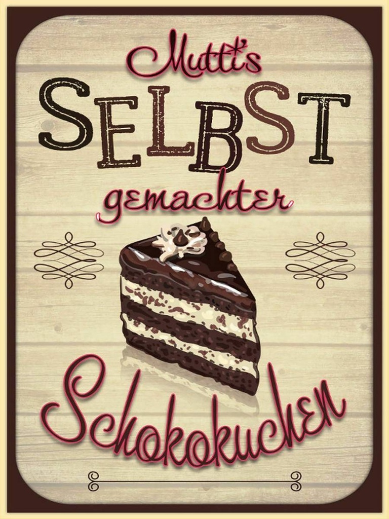 Holzschild 40x30 cm Muttis selbst gemachter Kuchen