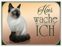 Holzschild 30x40 cm Katze Birma Katze hier wache ich