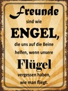 Holzschild 40x30 cm Freunde sind wie Engel die uns