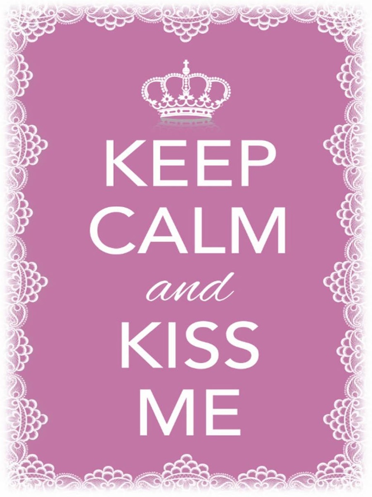 Holzschild 40x30 cm Keep Calm and kiss me Krone