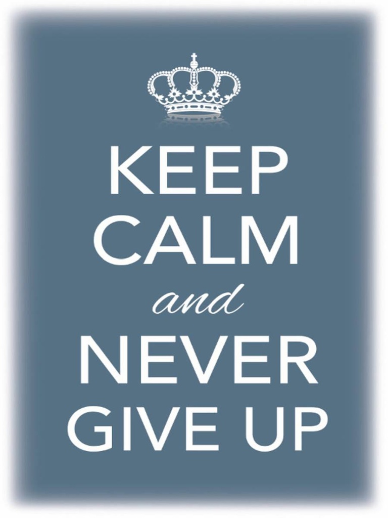 Holzschild 40x30 cm Keep Calm and never give up