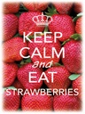 Holzschild 40x30 cm Keep Calm and eat strawberries
