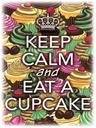 Holzschild 40x30 cm Keep Calm and eat a Cupcake