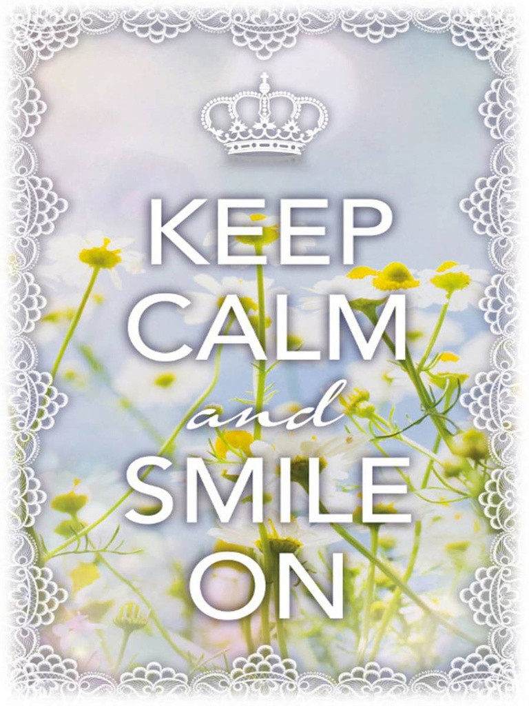Holzschild 40x30 cm Keep Calm and smile on Krone