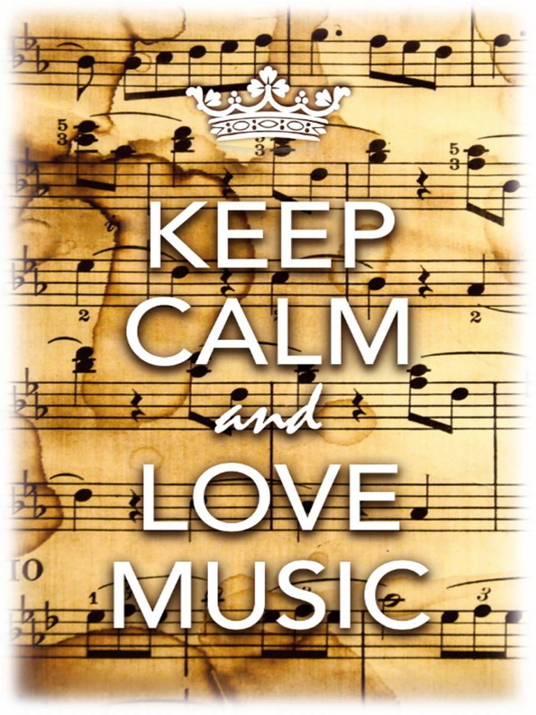 Holzschild 40x30 cm Keep Calm and love music