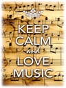 Holzschild 40x30 cm Keep Calm and love music
