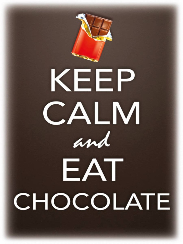 Holzschild 40x30 cm Keep Calm and eat chokolate