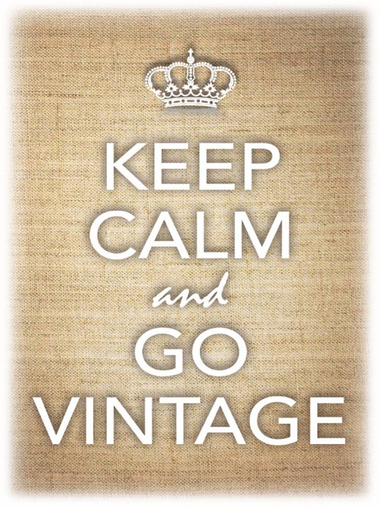 Holzschild 40x30 cm Keep Calm and go vintage