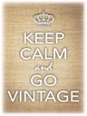 Holzschild 40x30 cm Keep Calm and go vintage