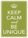 Holzschild 40x30 cm Keep Calm and be unique