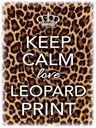 Holzschild 40x30 cm Keep Calm love leopard print