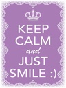 Holzschild 40x30 cm Keep Calm and just smile:)