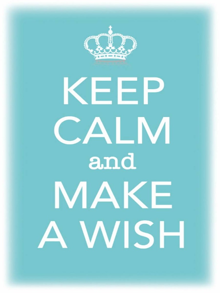 Holzschild 40x30 cm Keep Calm and make a wish