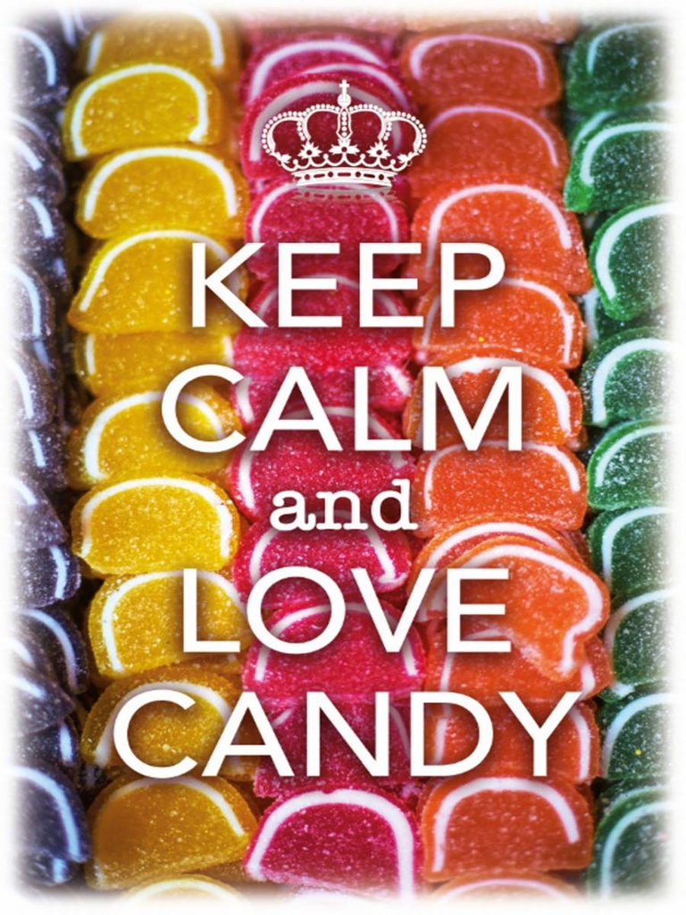Holzschild 40x30 cm Keep Calm and love candy