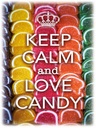 Holzschild 40x30 cm Keep Calm and love candy