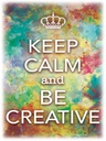 Holzschild 40x30 cm Keep Calm and be creative