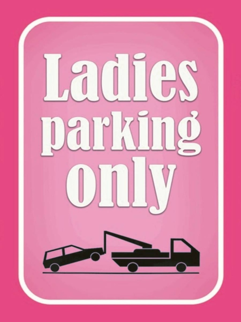 Holzschild 40x30 cm Parken Ladies parking only rosa