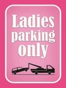 Holzschild 40x30 cm Parken Ladies parking only rosa