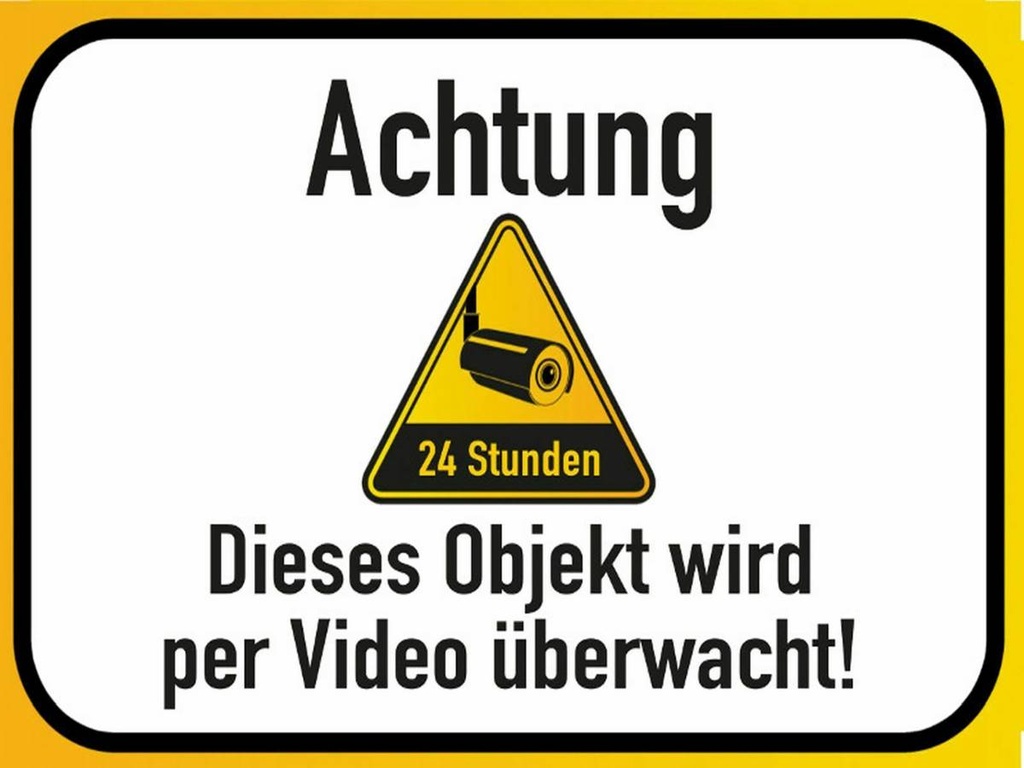 Holzschild 30x40 cm Achtung Objekt videoüberwacht