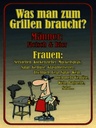 Holzschild 40x30 cm Grillen Männer Fleisch Bier
