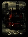 Holzschild 40x30 cm London Sightseeing Bus red